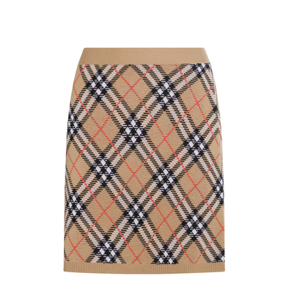 Embroidered Wool Blend Mini Skirt
