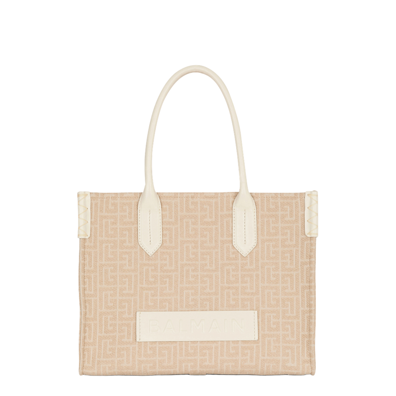 B-Army 36 Monogrammed Canvas Jacquard and Leather Tote Bag