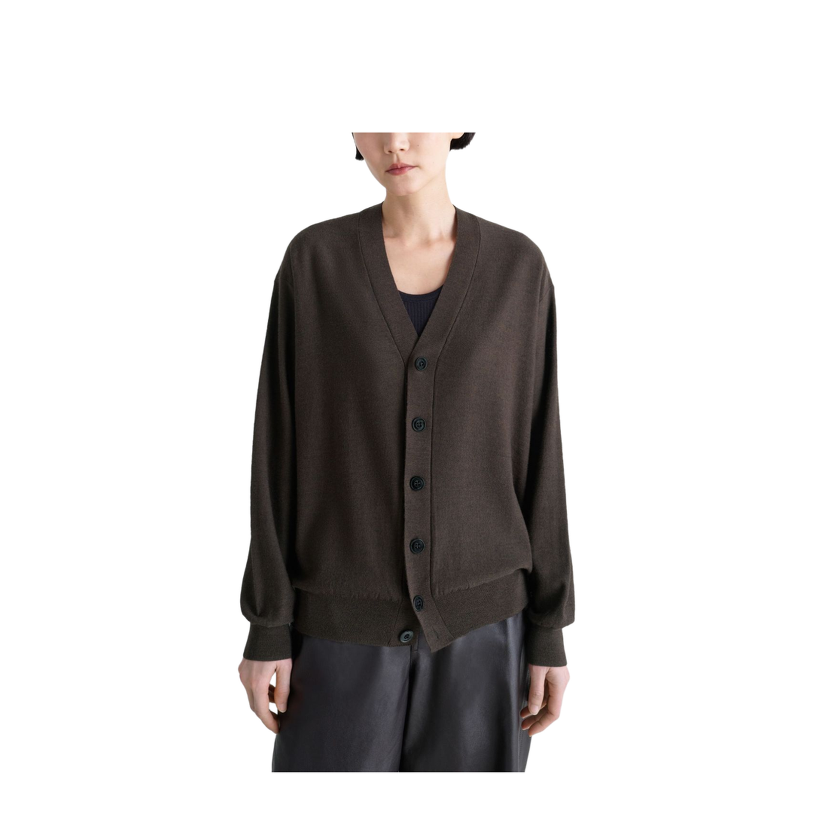 Dark Cacao V Neck Sweater