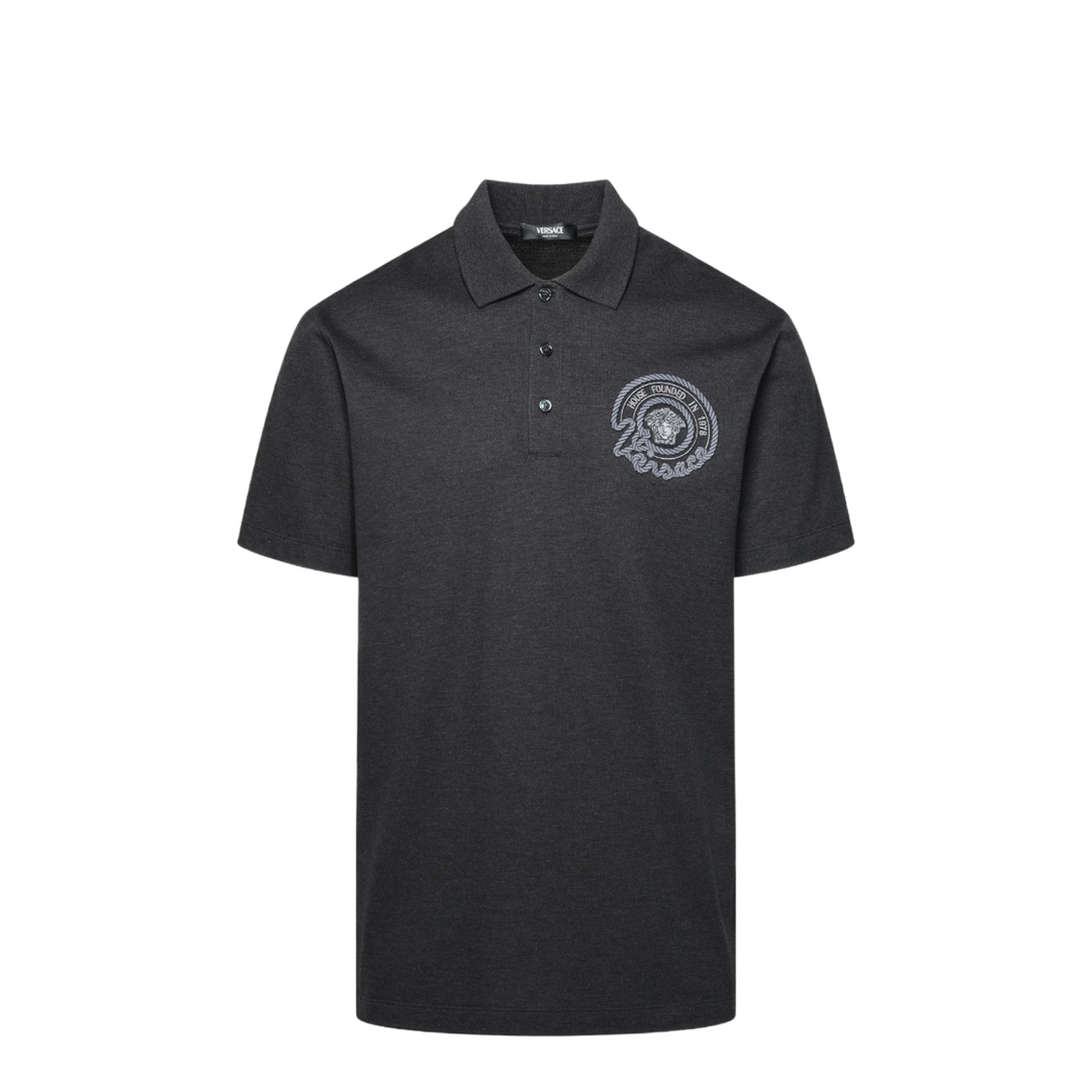 Grey Cotton Polo Shirt