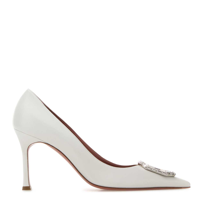 MAYFEYR - Amina Muaddi - Camelia Pump White - CAMELIAPUMPWHI90MHEE