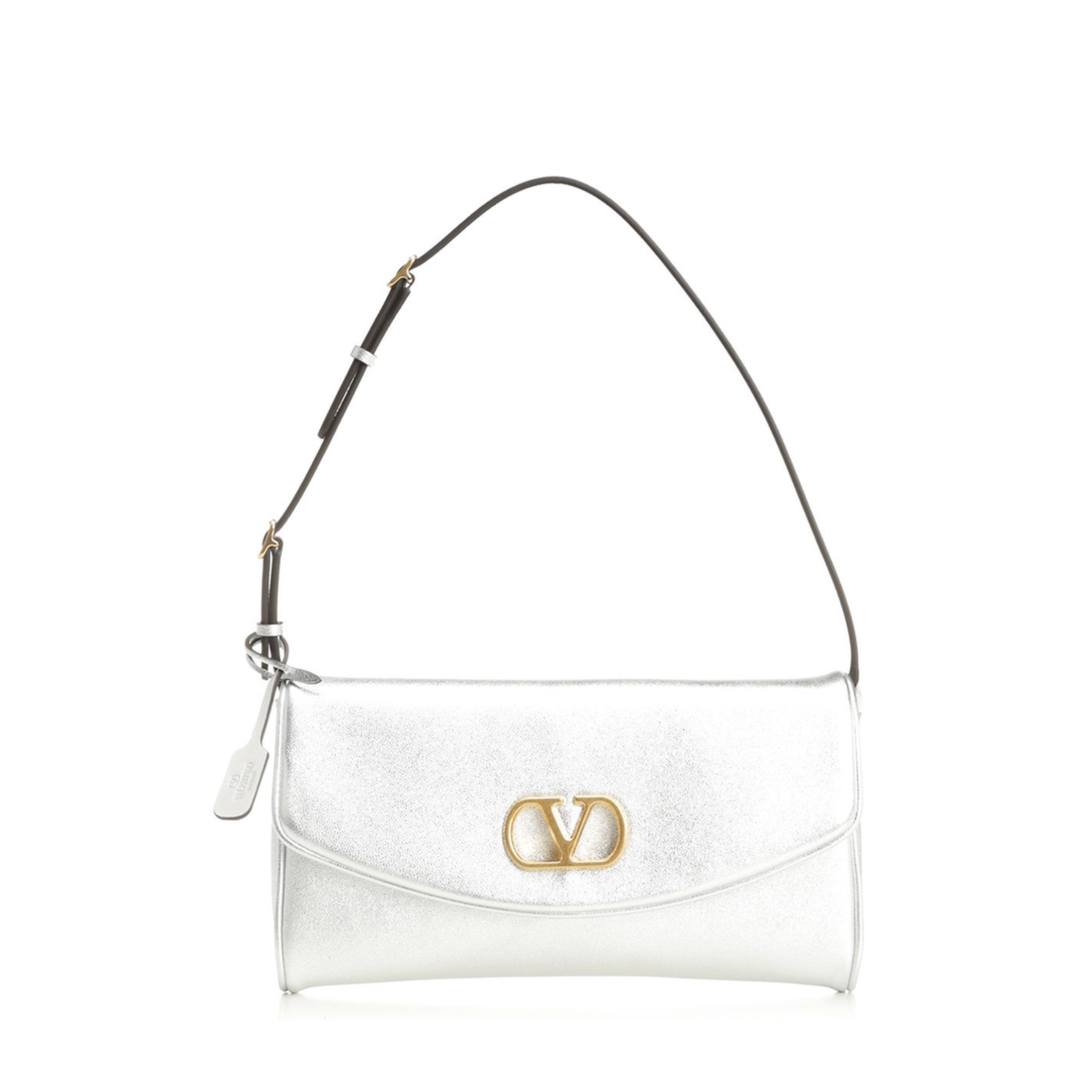 Silver Nappa Leather Shoulder Bag
