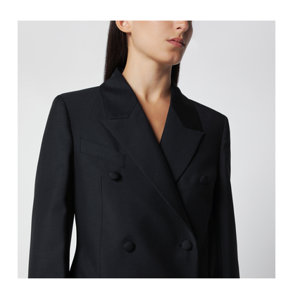 MAYFEYR - Róhe - Black Double Breasted Wool Blend Jacket - 820-11-667WO001