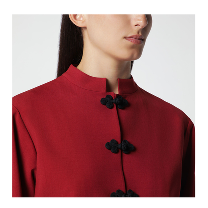 MAYFEYR - Róhe - Carmine Red Wool Jacket With Pankou Closure - 420-11-032WO607