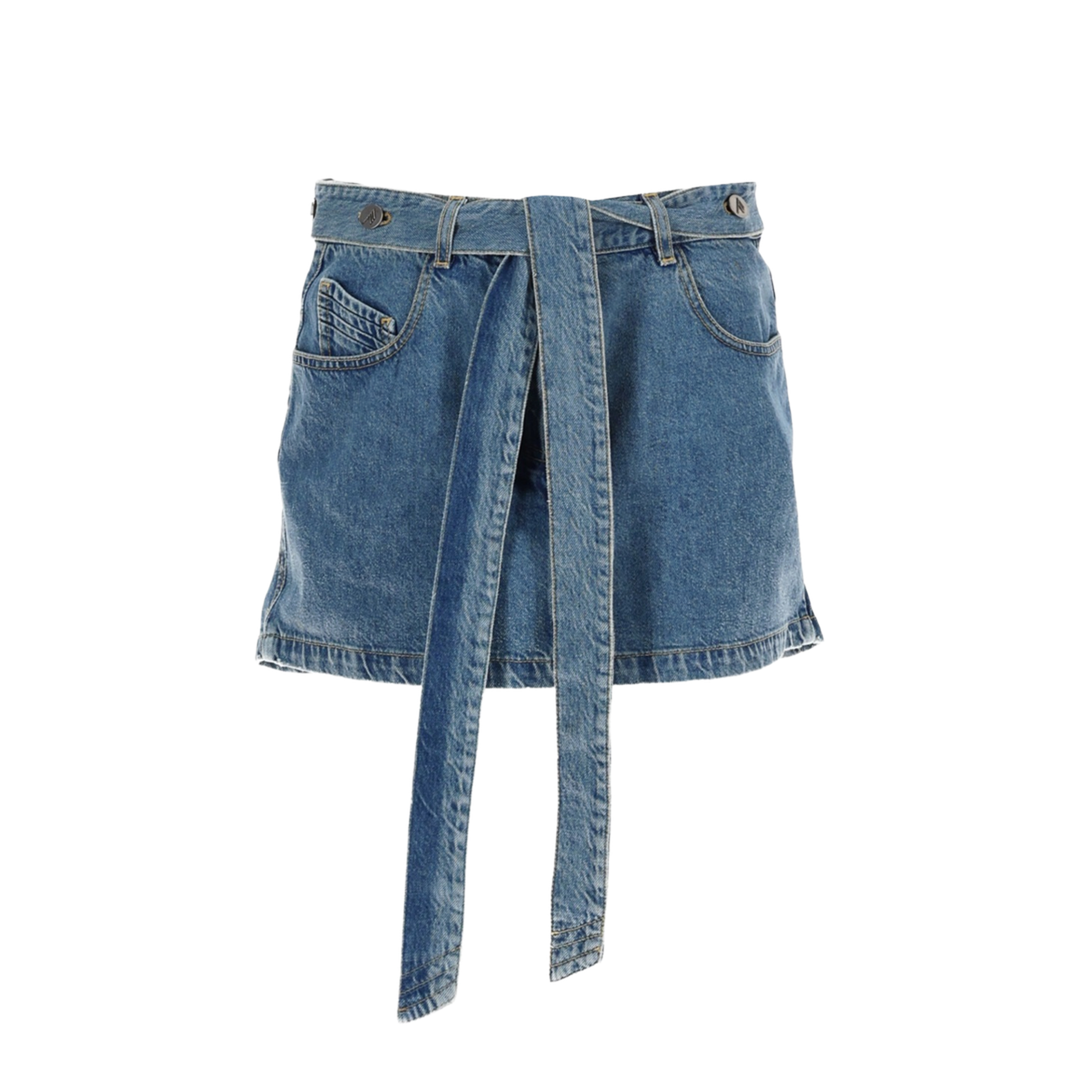 Denim Skirt with Belt