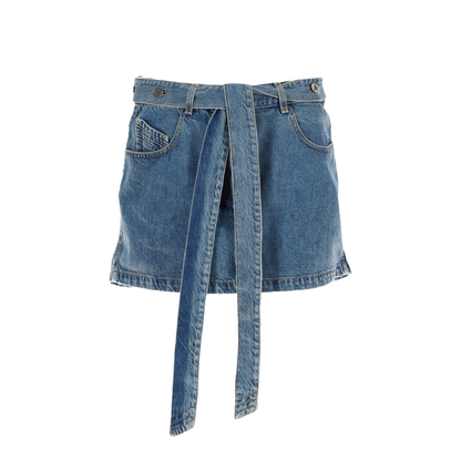 Denim Skirt with Belt