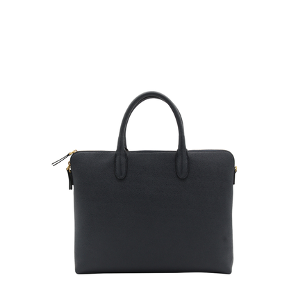 Thom Browne Navy Leather Tote Bag