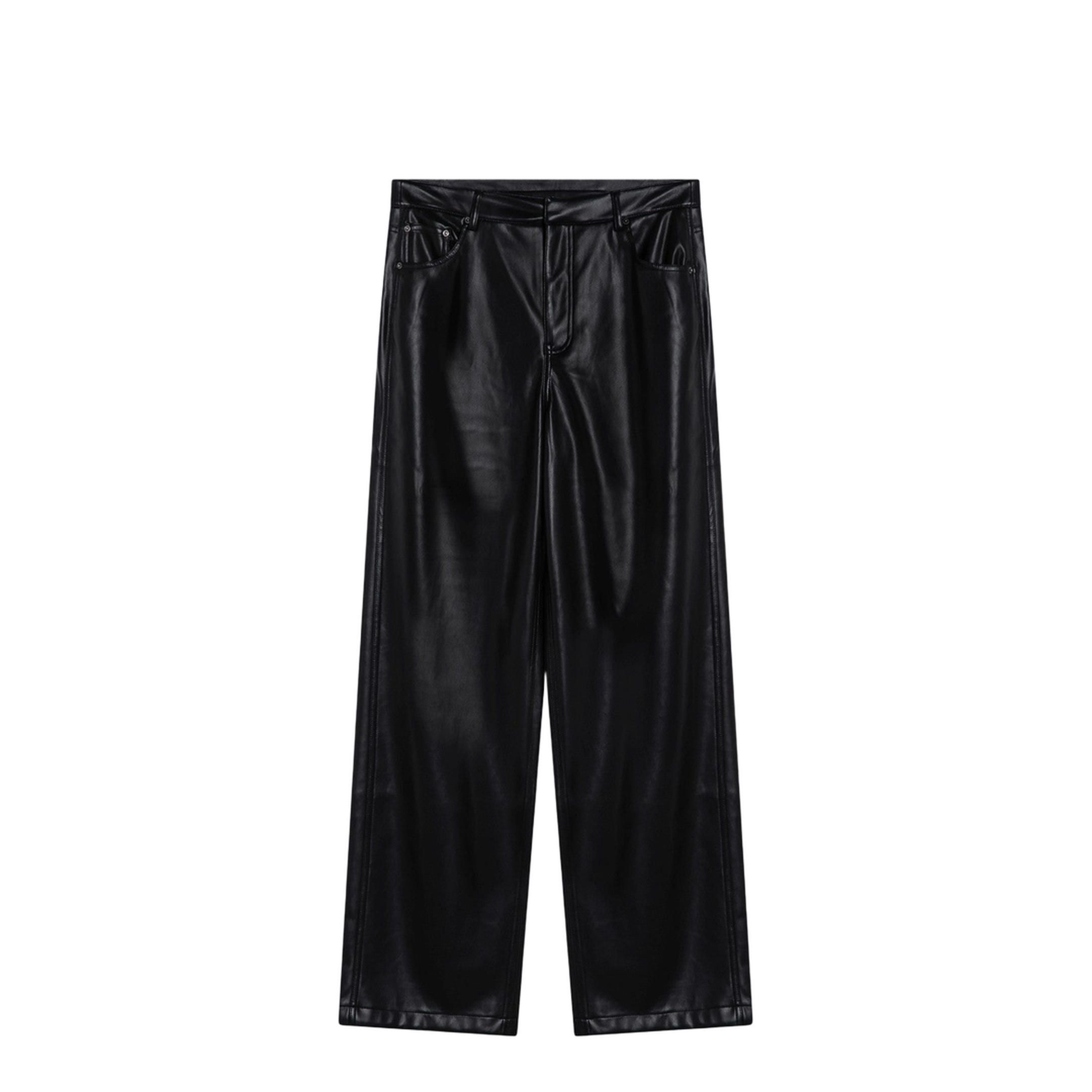 Black Faux Leather Trousers