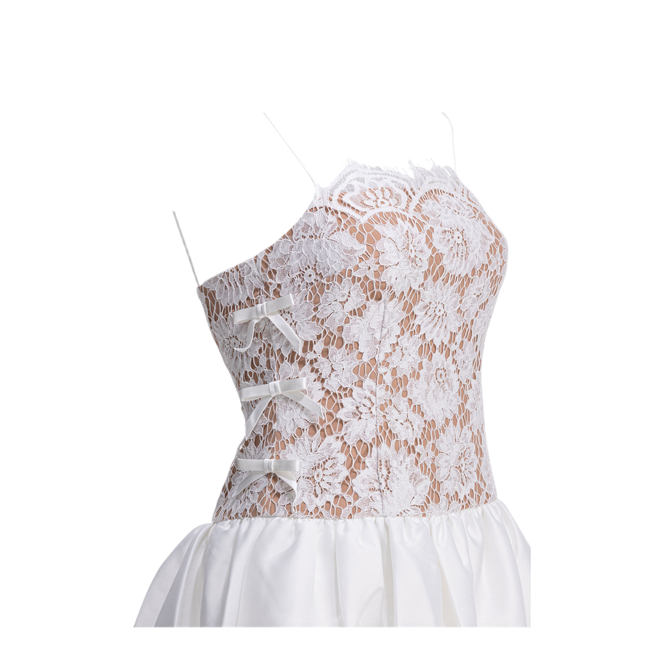 MAYFEYR - Self Portrait - Long Lace Flared Dress - AW25201XAWWHITE