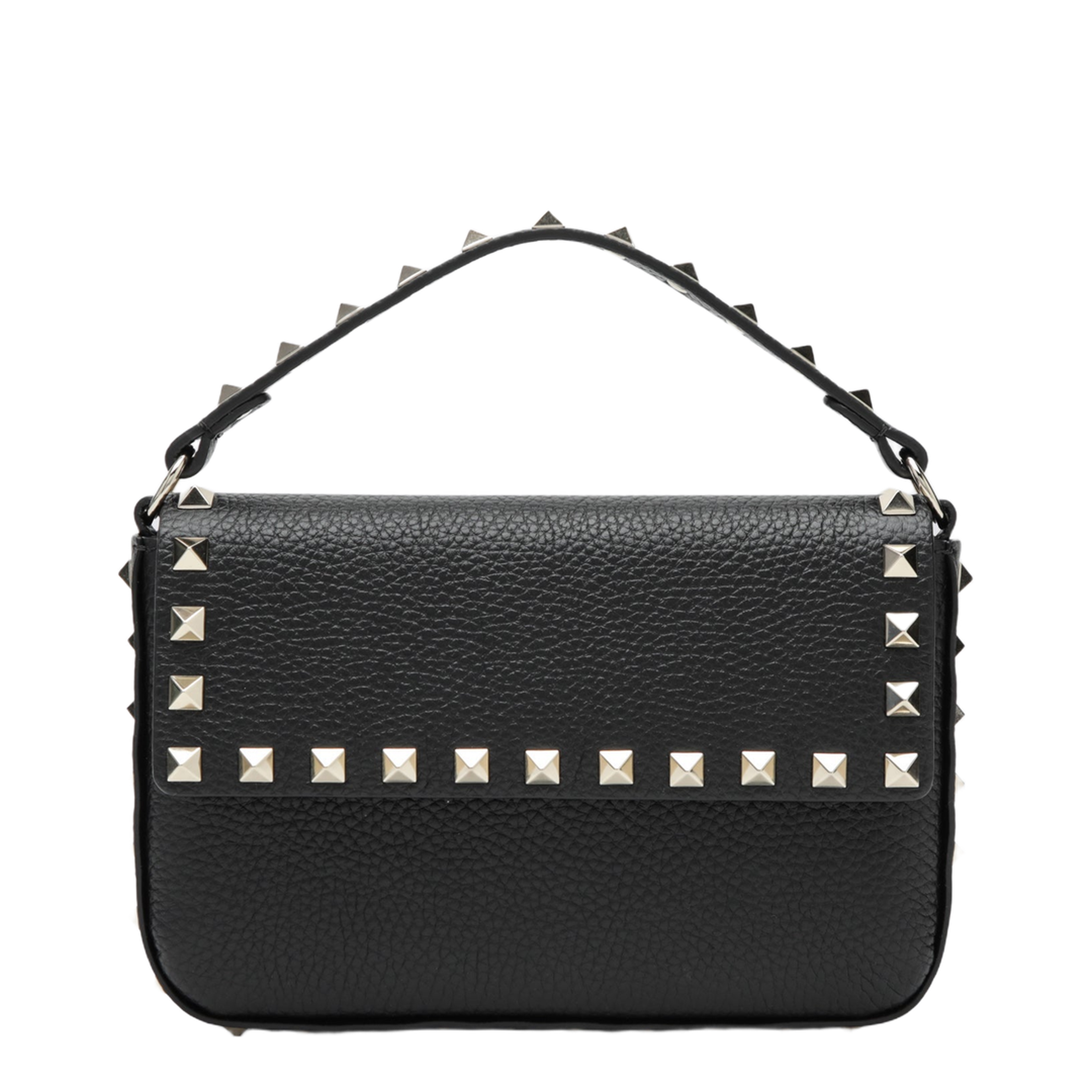MAYFEYR - Valentino - Rockstud Pouch In Grained Calfskin Leather, Black - 9W2P0W07VSH0NO
