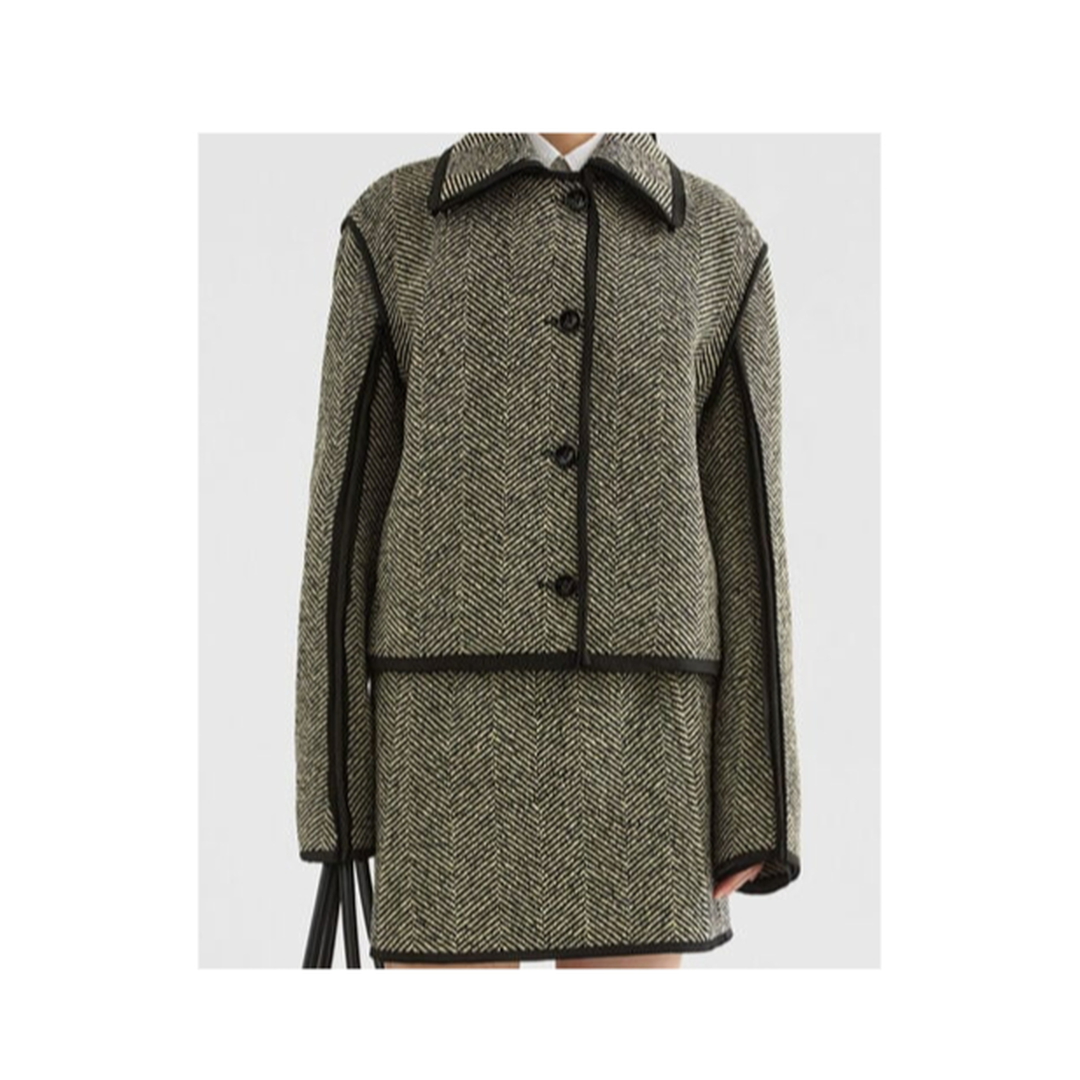 Maxi Harringbone Coating Jacket