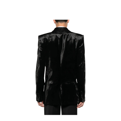 Velvet & Satin Side Belted Jacket with Tassel