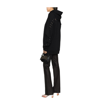 Logo Cotton Hoodie - Black