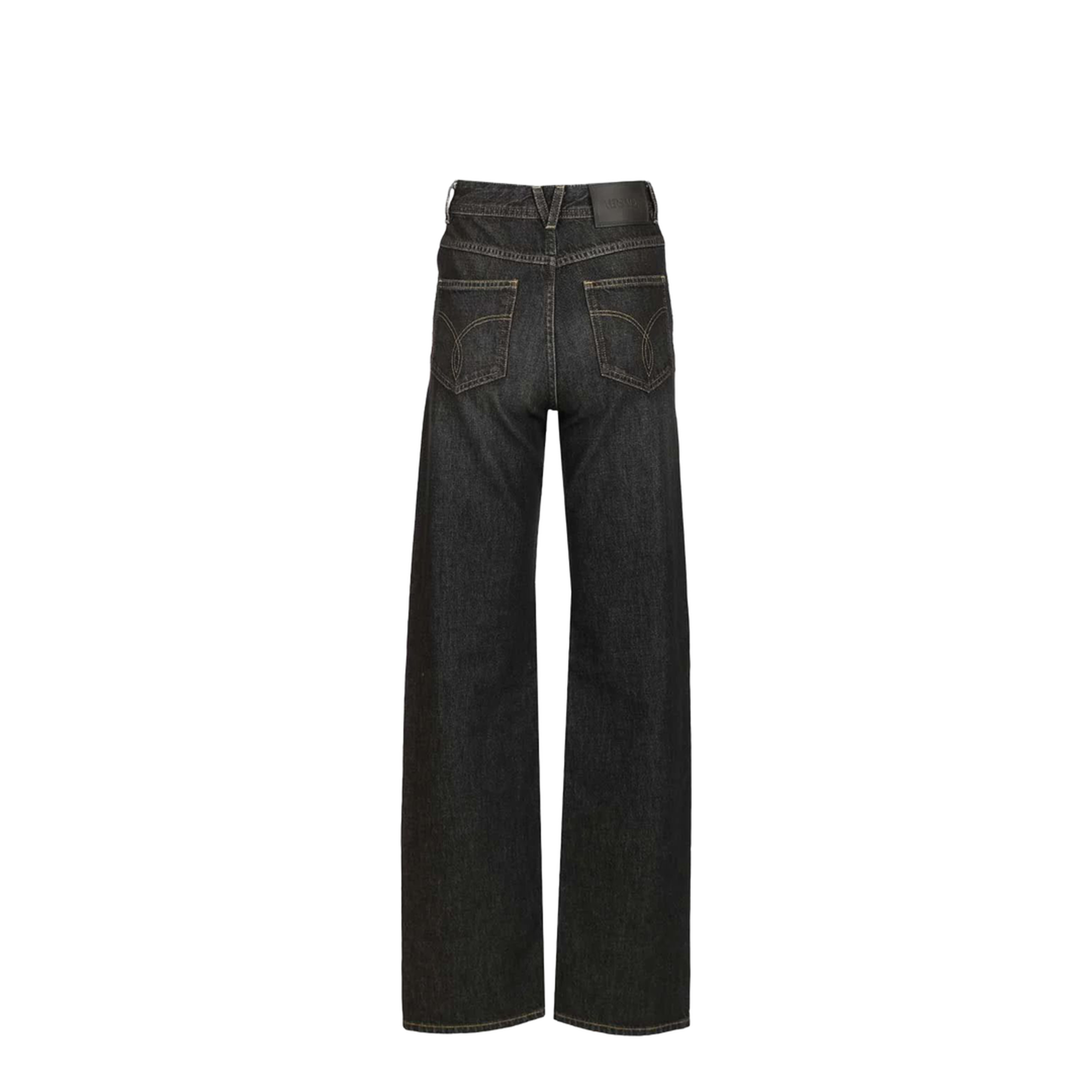 Denim Pants With Studs - Black
