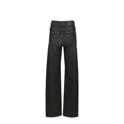 Denim Pants With Studs - Black