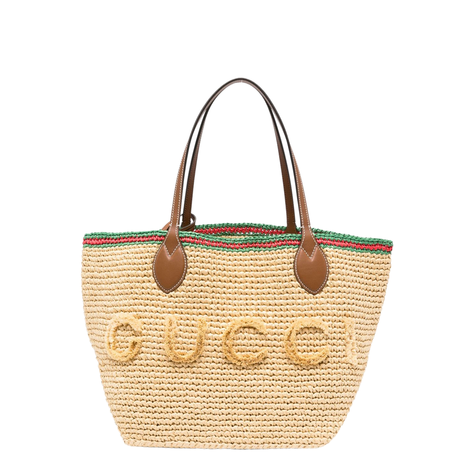 Woven Medium Tote Bag in Natural Straw-Effect