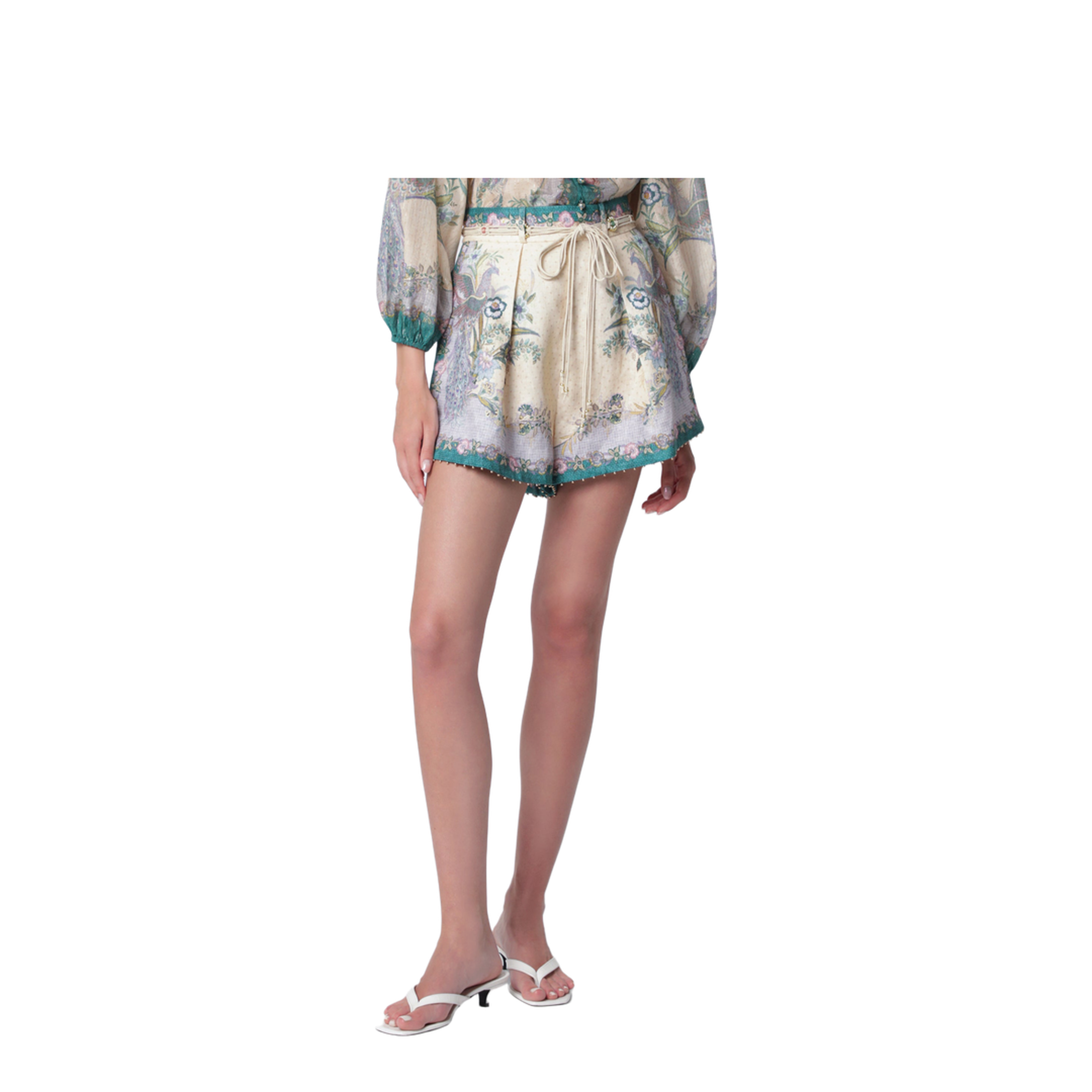 MAYFEYR - Zimmermann - Cream Linen Indra Shorts - 8632ASS262LICS
