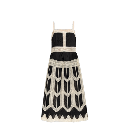 Dress with Lace Inserts