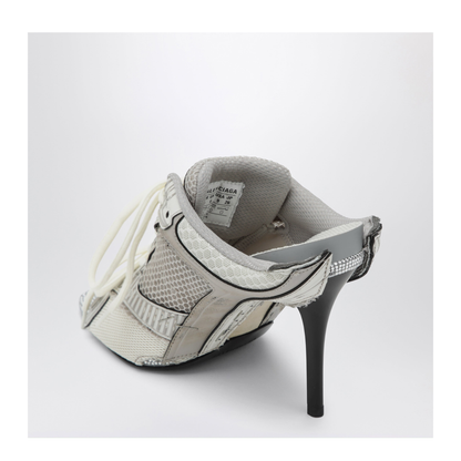 Stapler Grey Heeled Sandals with Distressed Effect