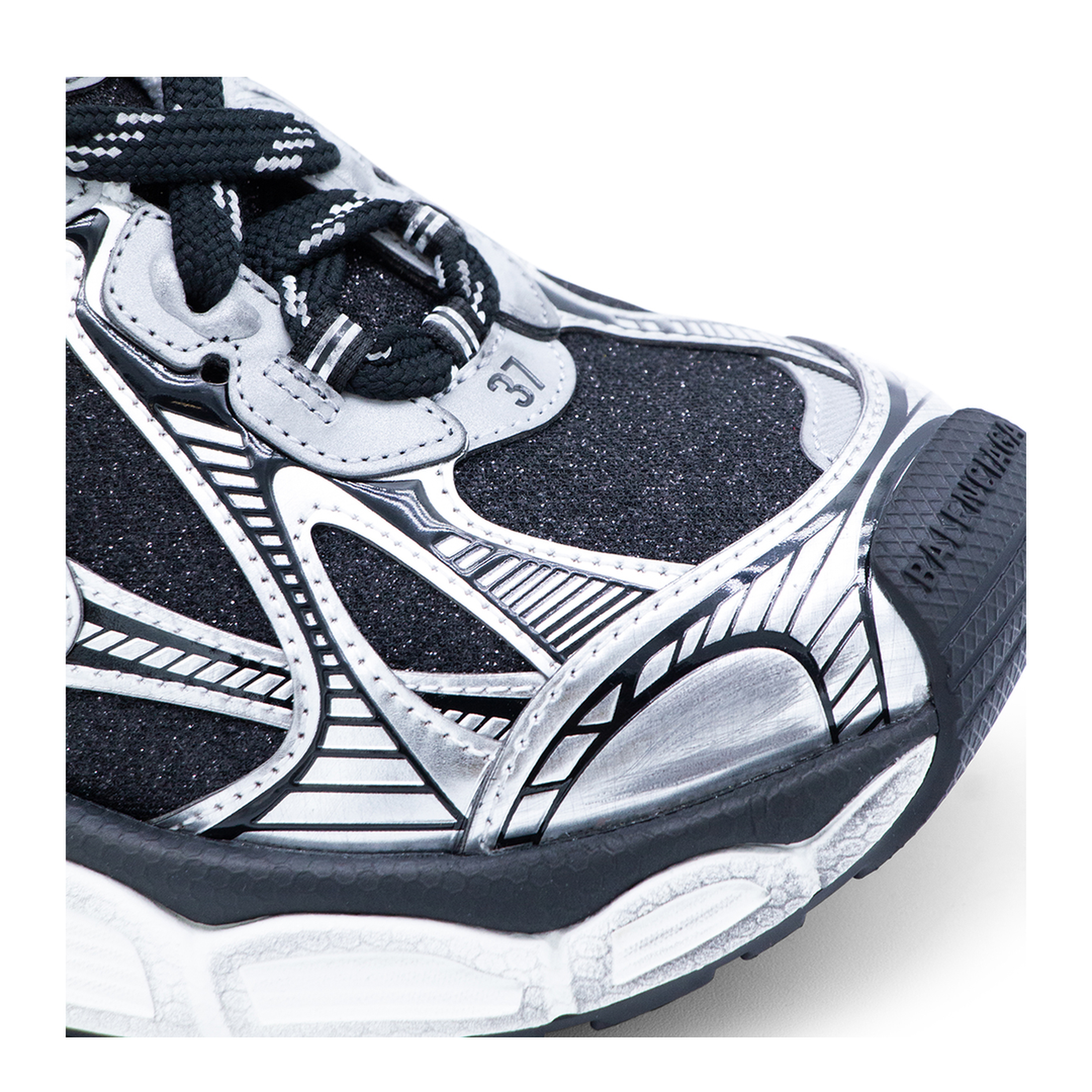 3XL Sneakers in Black and Silver with Glitter