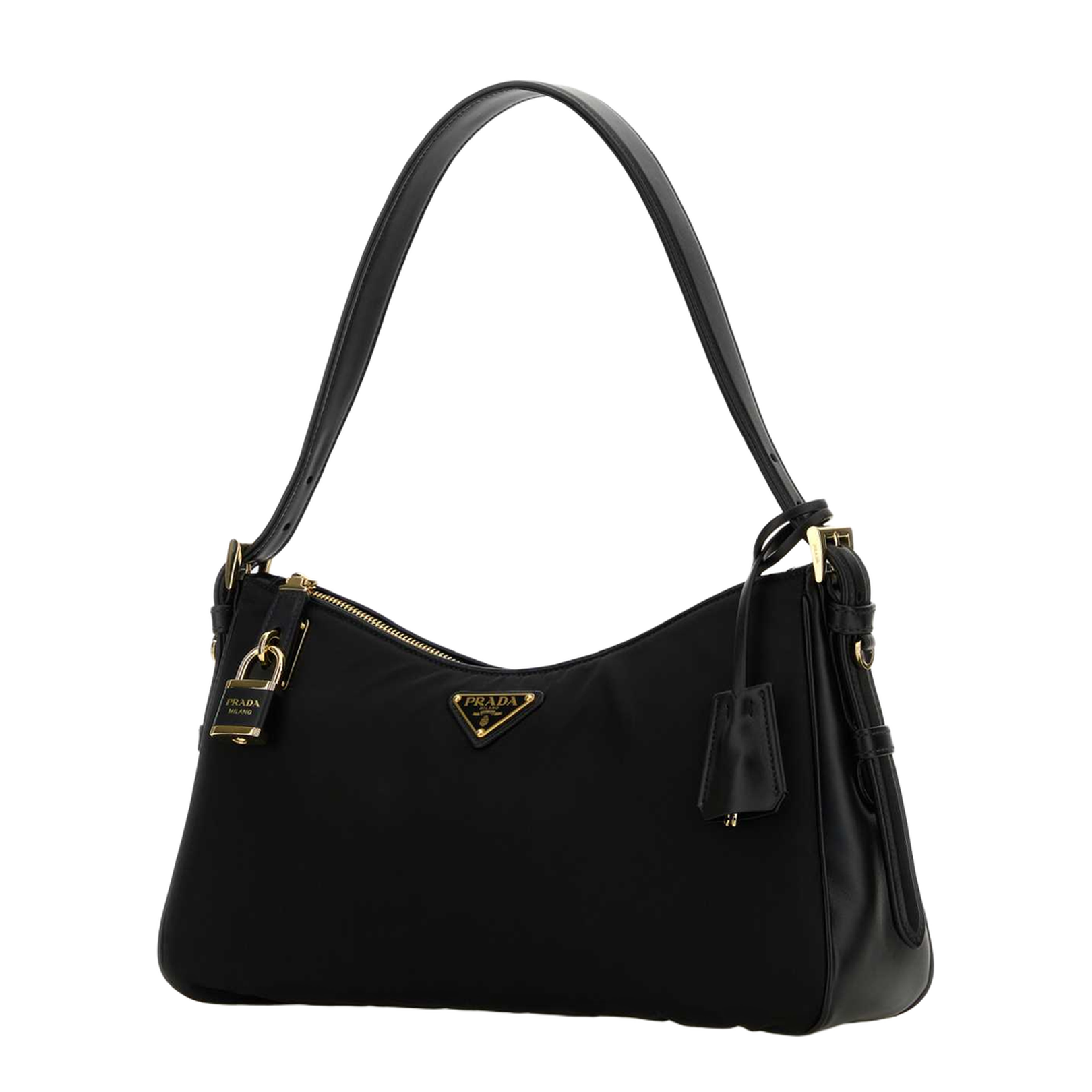 Aimée Large Re-Nylon and Leather Shoulder Bag