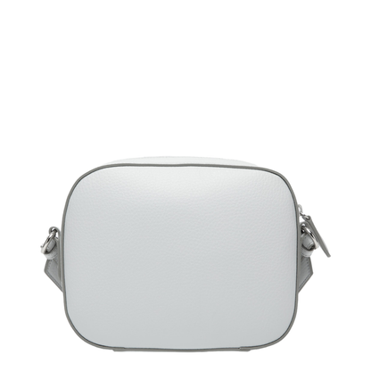Pearl Grey Camera Bag with Logo and Shoulder Strap