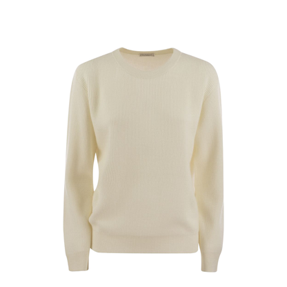 English Rib Cashmere Sweater with Monile