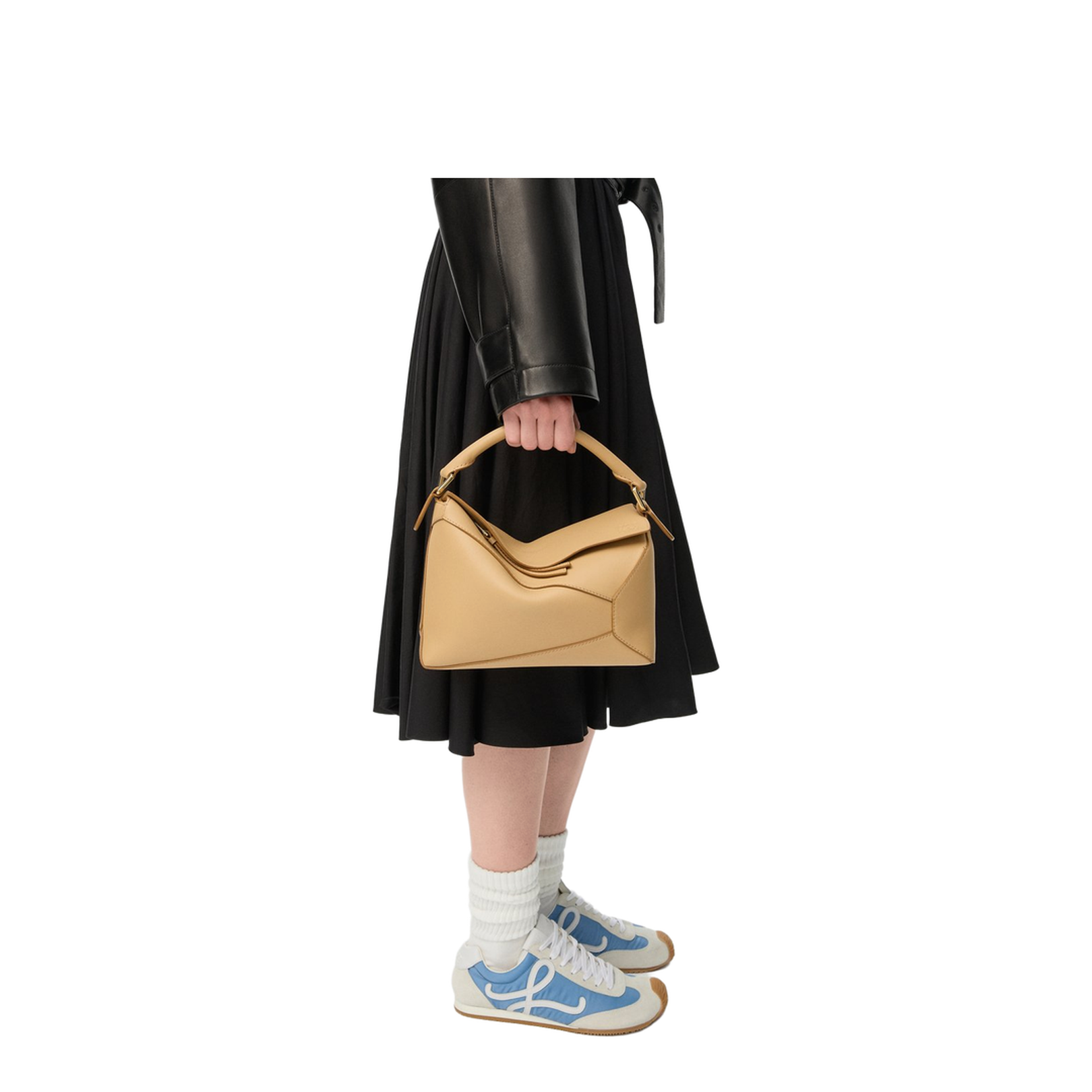 Small Puzzle Edge Bag in Classic Calfskin Beige