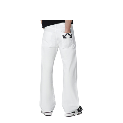 MAYFEYR -  - White Trousers With Logo - OMCE04JS26FAB0011000