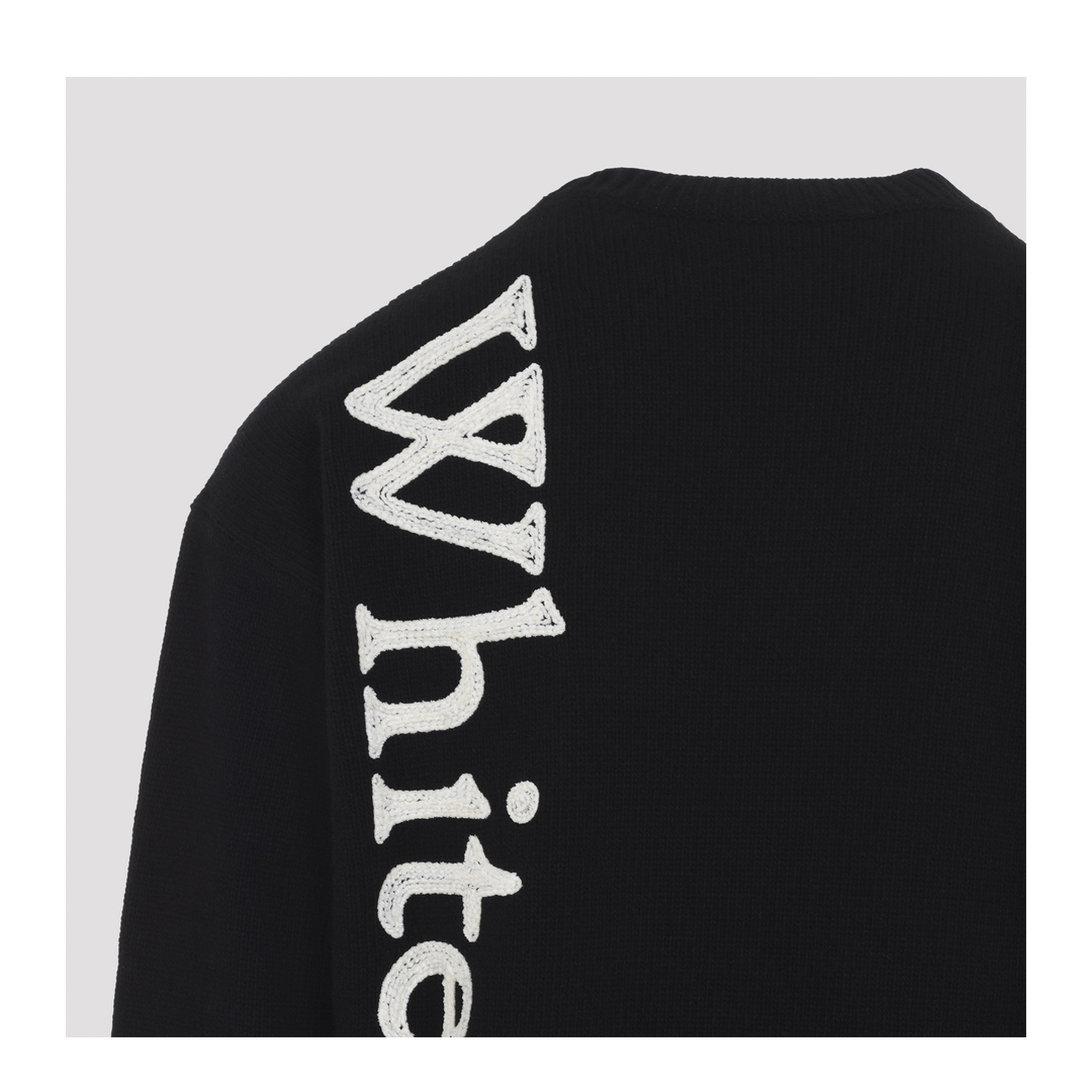 MAYFEYR - Off-White - Vertical Bookish Knit Crewneck - 44MHE213F26K001001BLACK