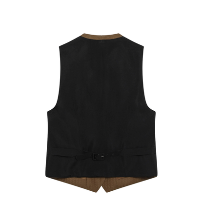 Brown Wool and Mohair Vest