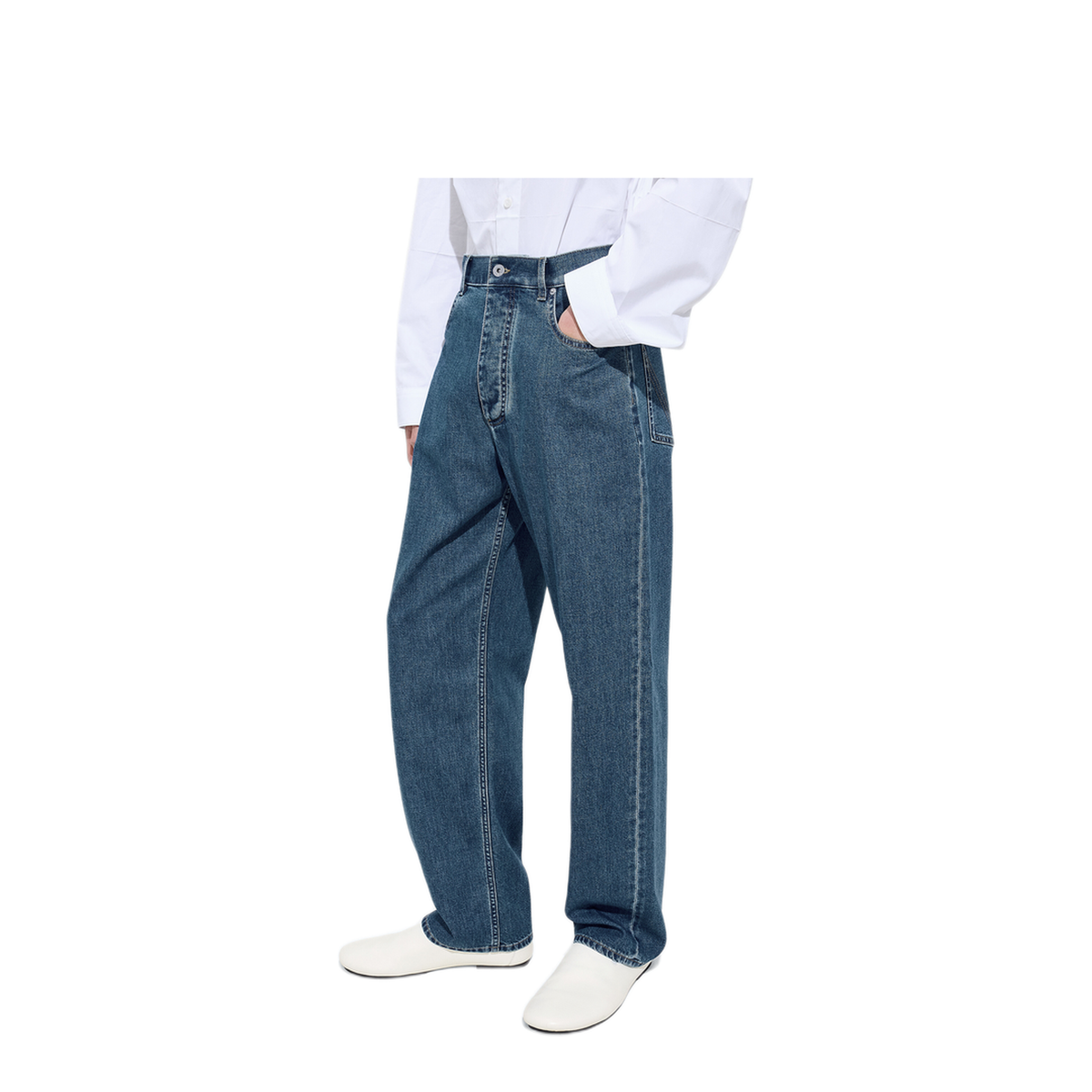 MAYFEYR - Bottega Veneta - Atlantic Blue Wash Wide Leg Jeans - 859749V6SL04300
