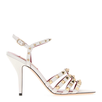 MAYFEYR - Valentino - White Leather Rockstud Sandals - 9W2S0PV5JDW0BO