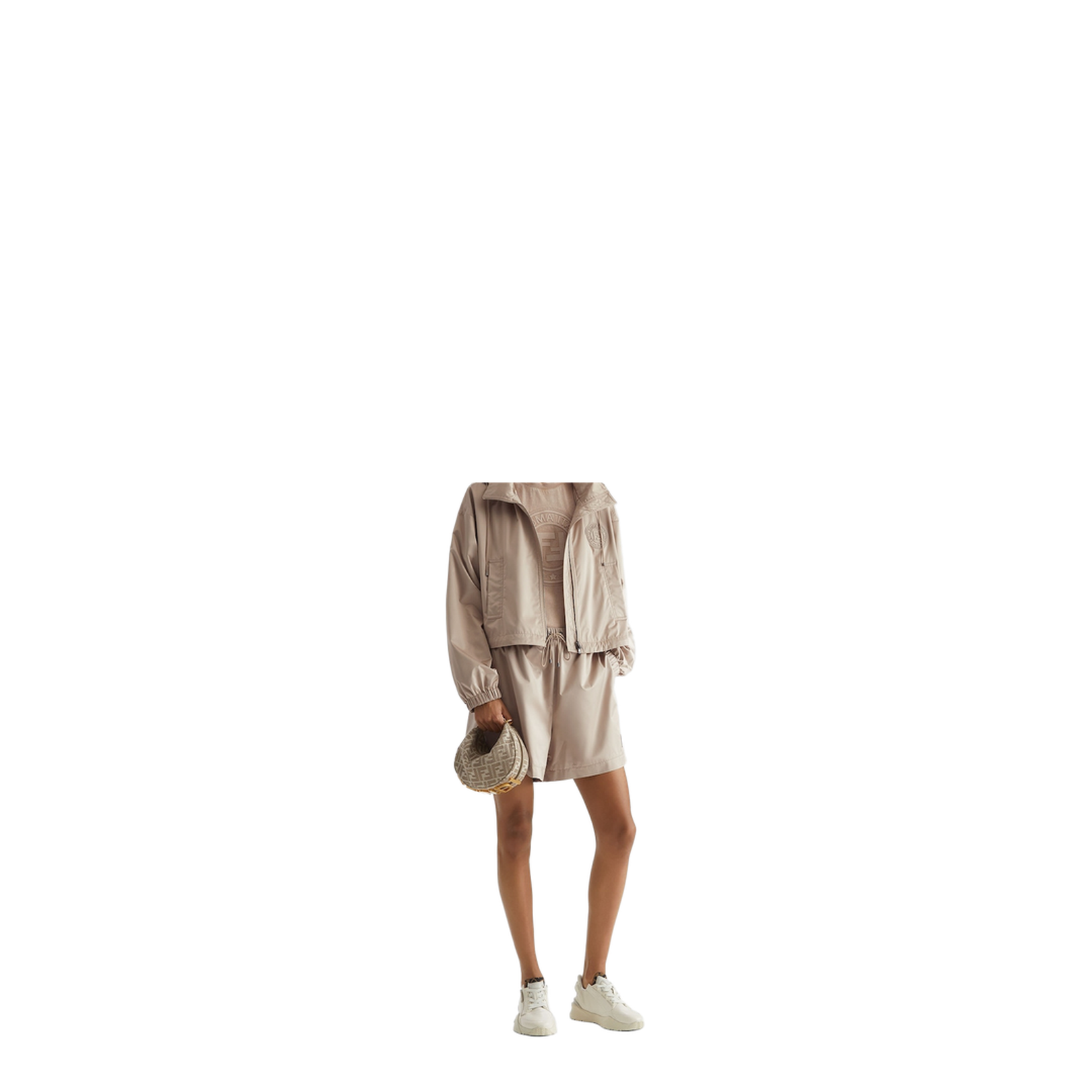Fendigraphy Mini Canvas Hobo Bags - Tan