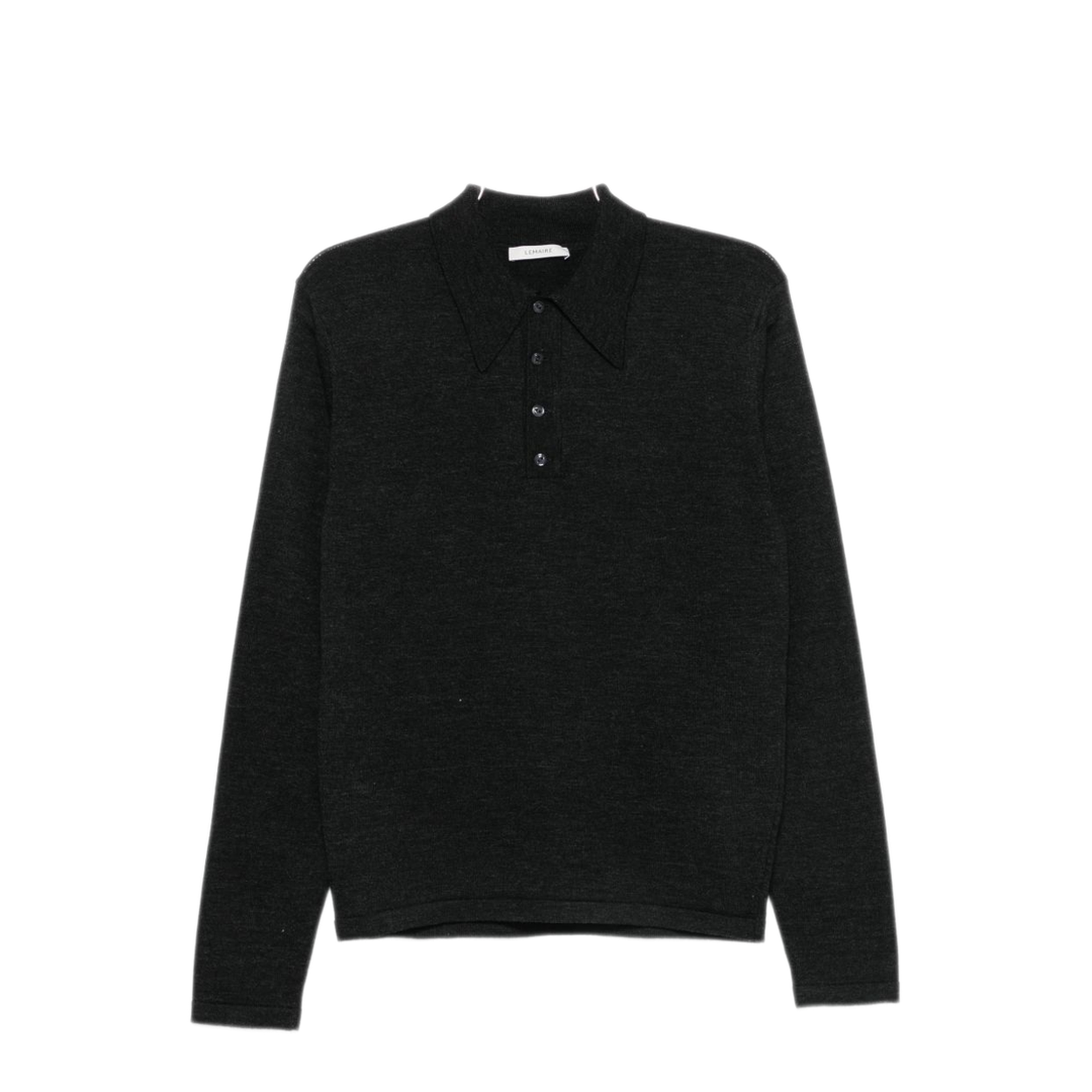 MAYFEYR - Lemaire - Black Wool Polo Shirt - TS0031LK1072998
