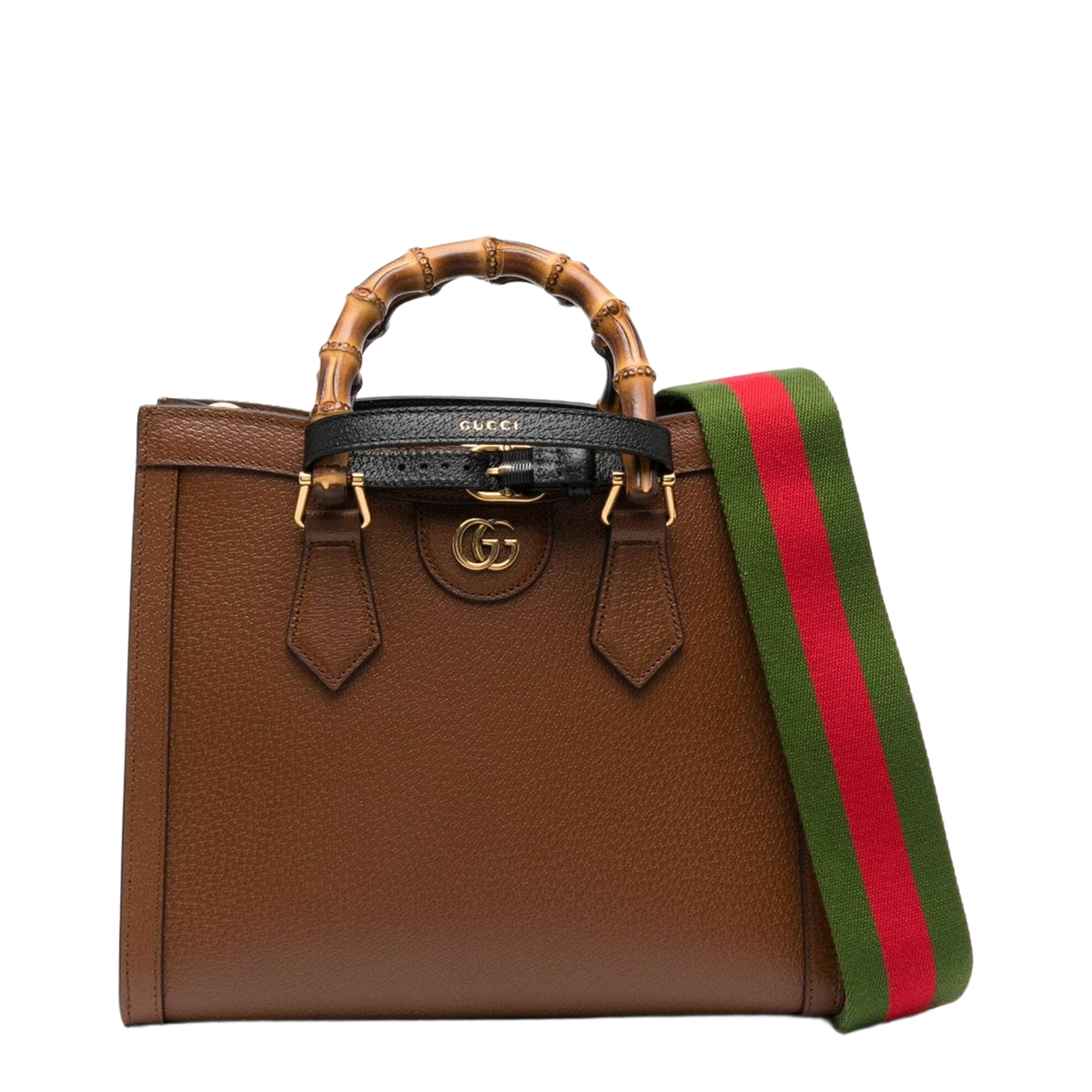 Diana Medium Leather Tote Bag - Brown