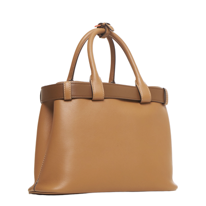 Buckle Leather Medium Tote Bag