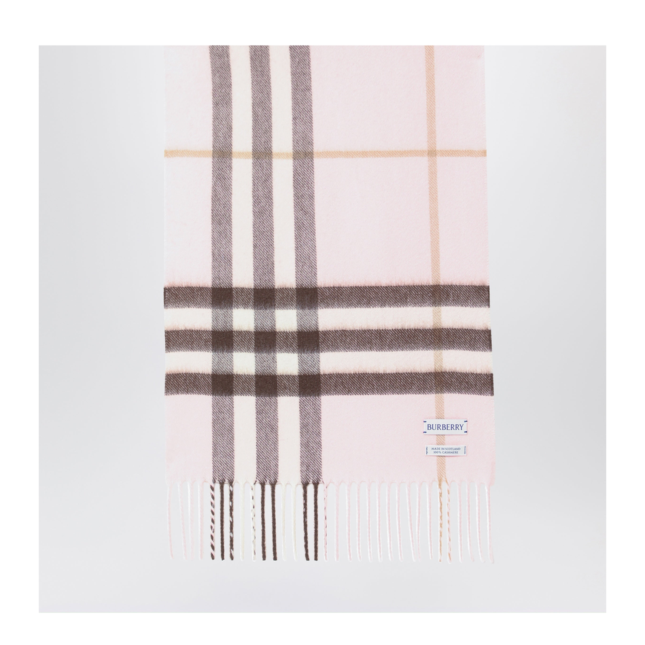 MAYFEYR - Burberry - Pink Cashmere Scarf With A Checked Pattern - 8113947110106C2902