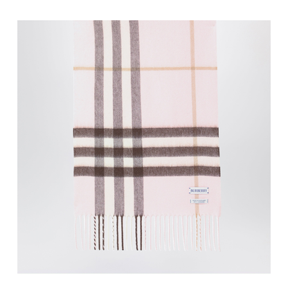 MAYFEYR - Burberry - Pink Cashmere Scarf With A Checked Pattern - 8113947110106C2902
