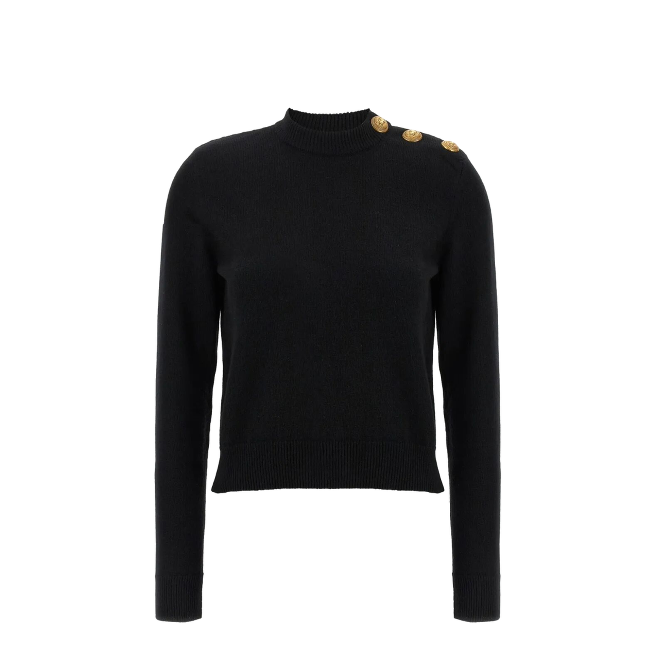 Eco-Cashmere Button Sweater Black