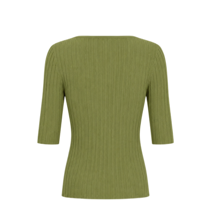 MAYFEYR - LA ROSE - V Neck Cashmere Silk Knit Green - MG30532798