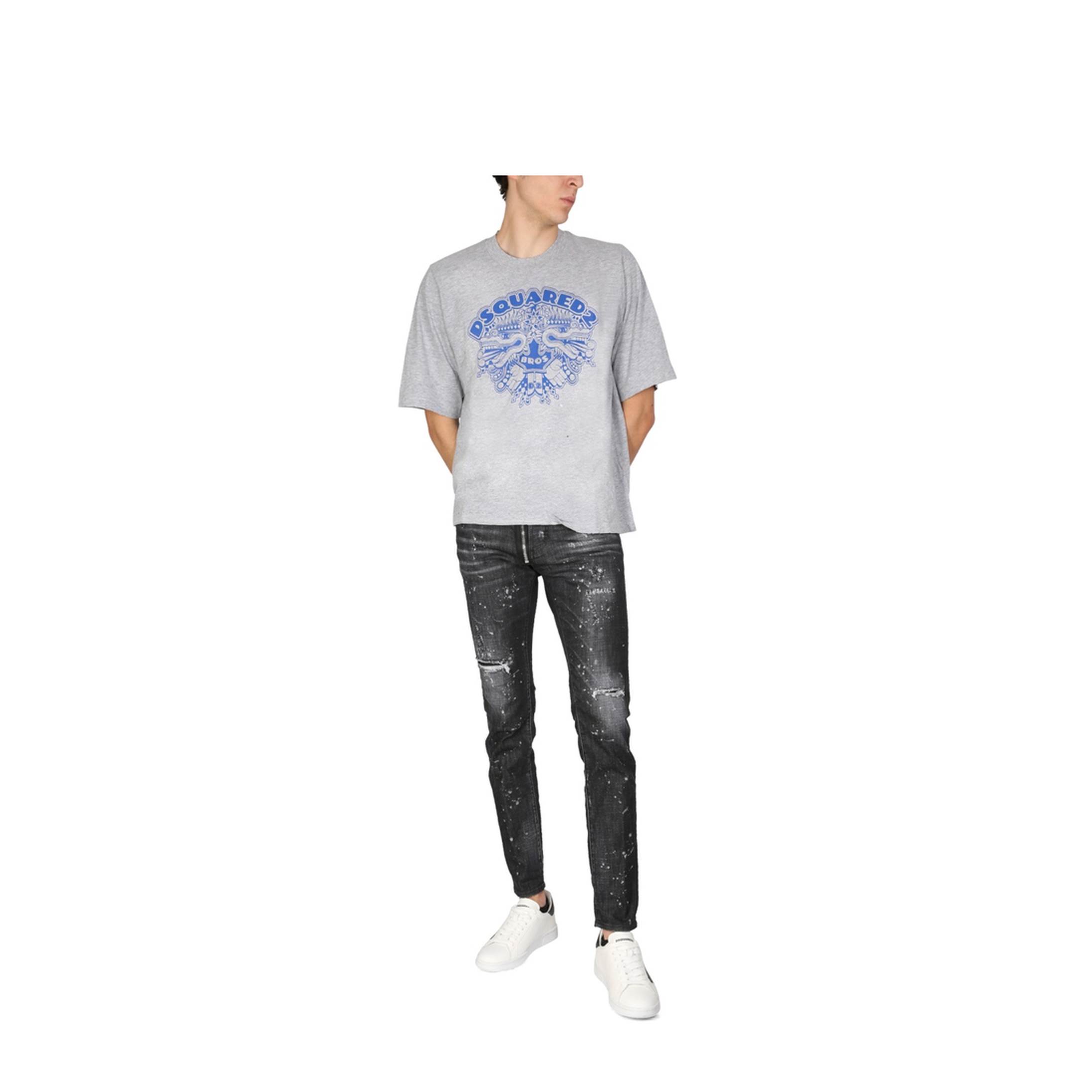 MAYFEYR - Dsquared2 - Dragon Bros Football T-Shirt - S74GD1014S22146857M