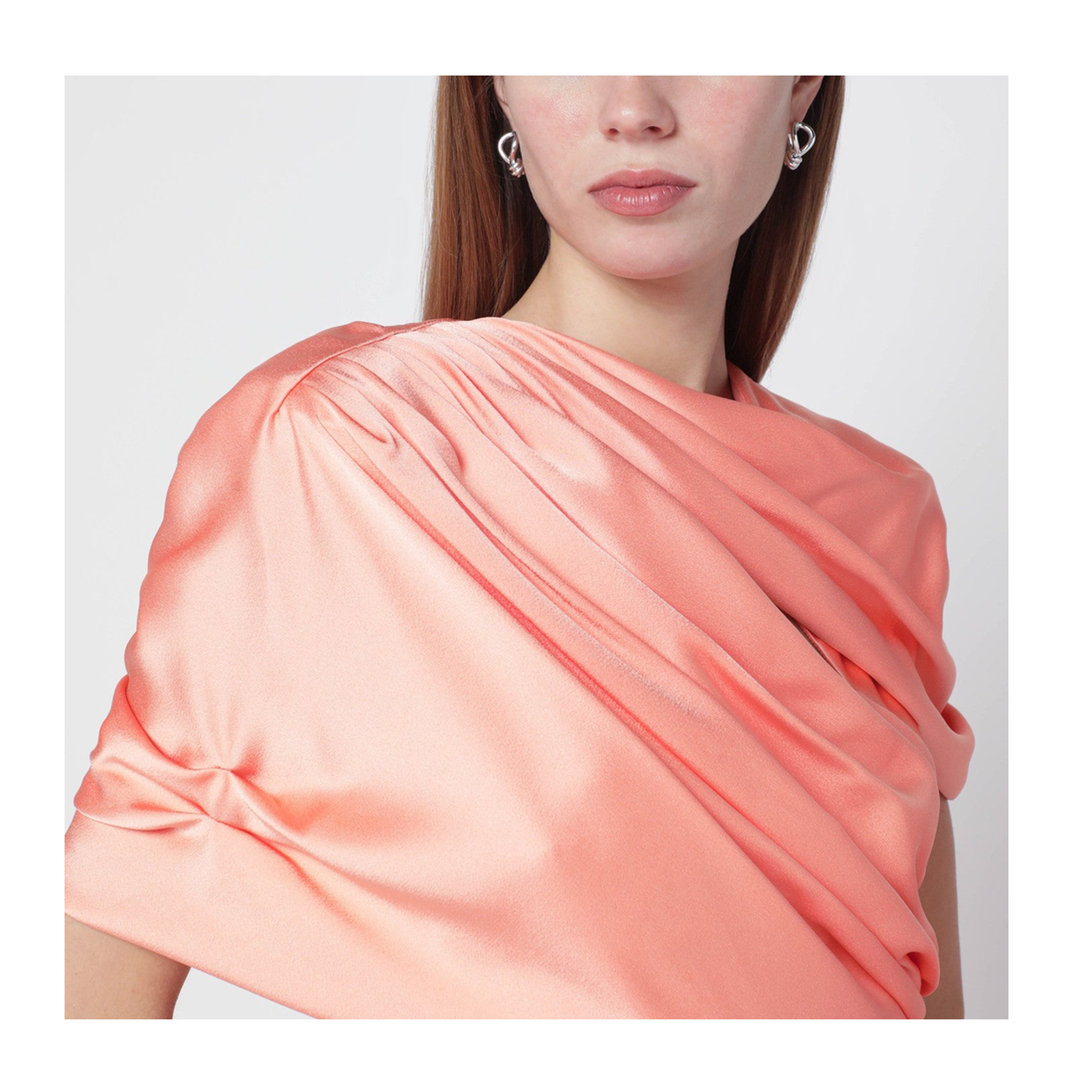 Pink Shiny Satin Maxi Dress