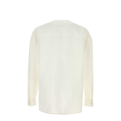 White Linen Blend Shirt