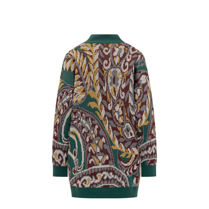 Oversized Cardigan With Paisley Pattern