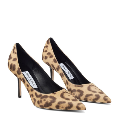 Natural Leopard Print Pony Pumps