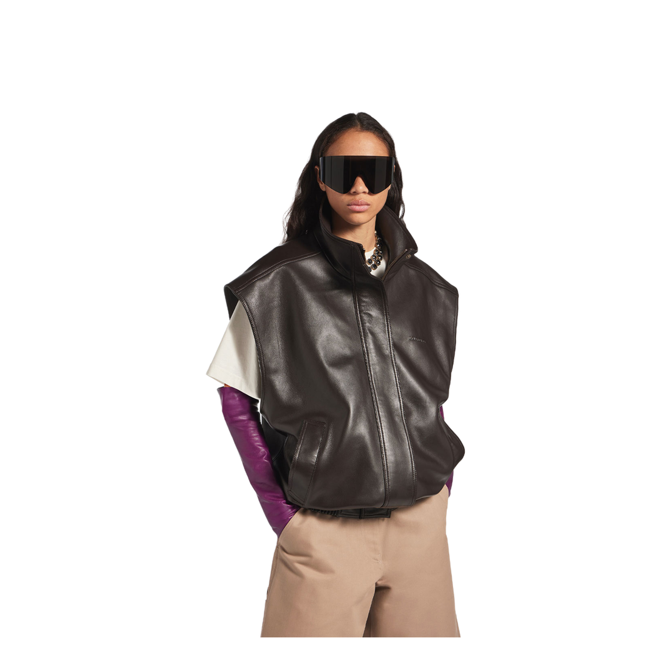 MAYFEYR - Balenciaga - Sleeveless Blouson In Shiny Soft Lambskin - A002FVTUS30