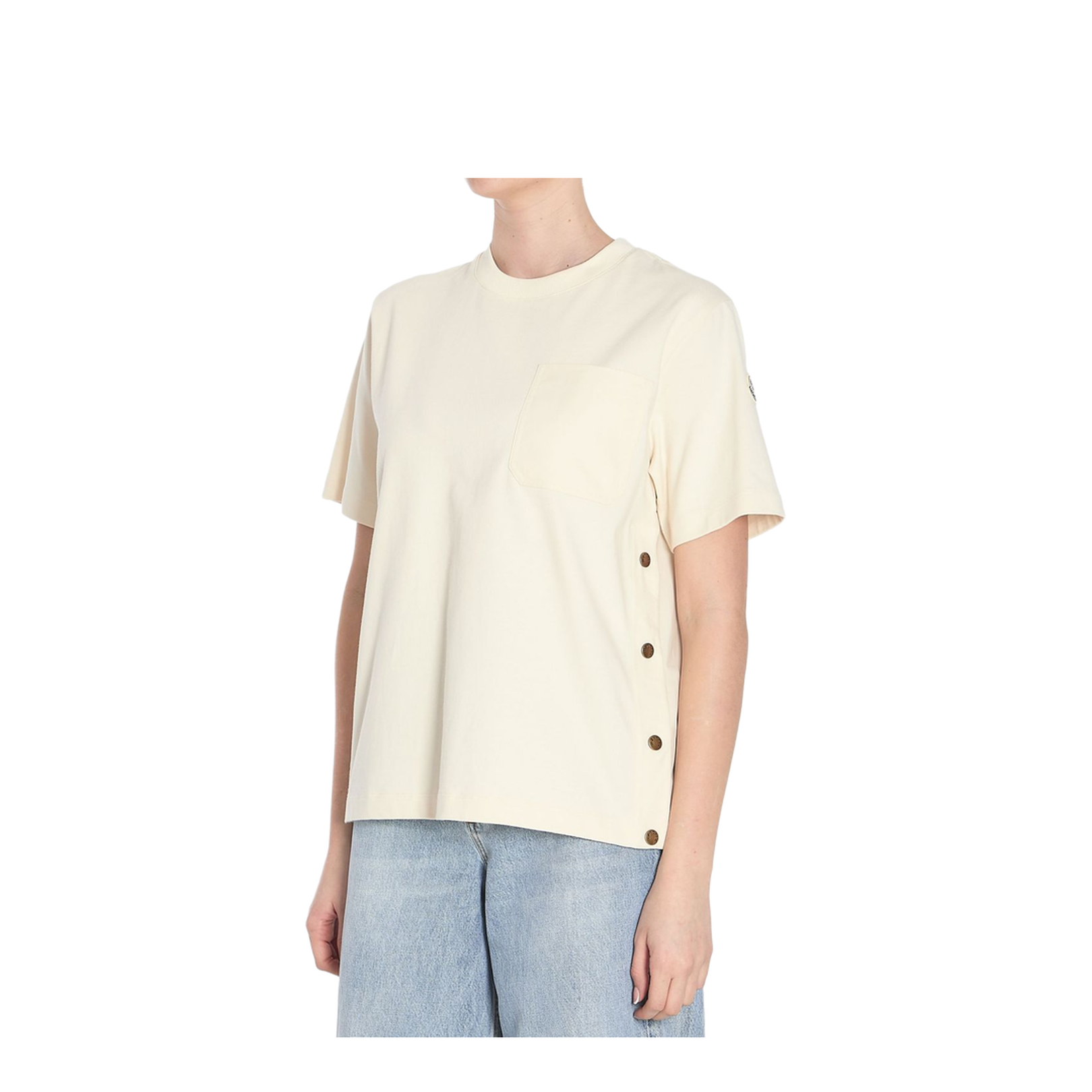 White Cotton T-Shirt with Pocket