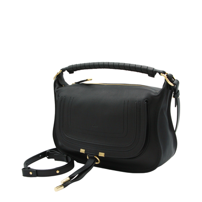 Marcie Small Calfskin Shoulder Bag - Black