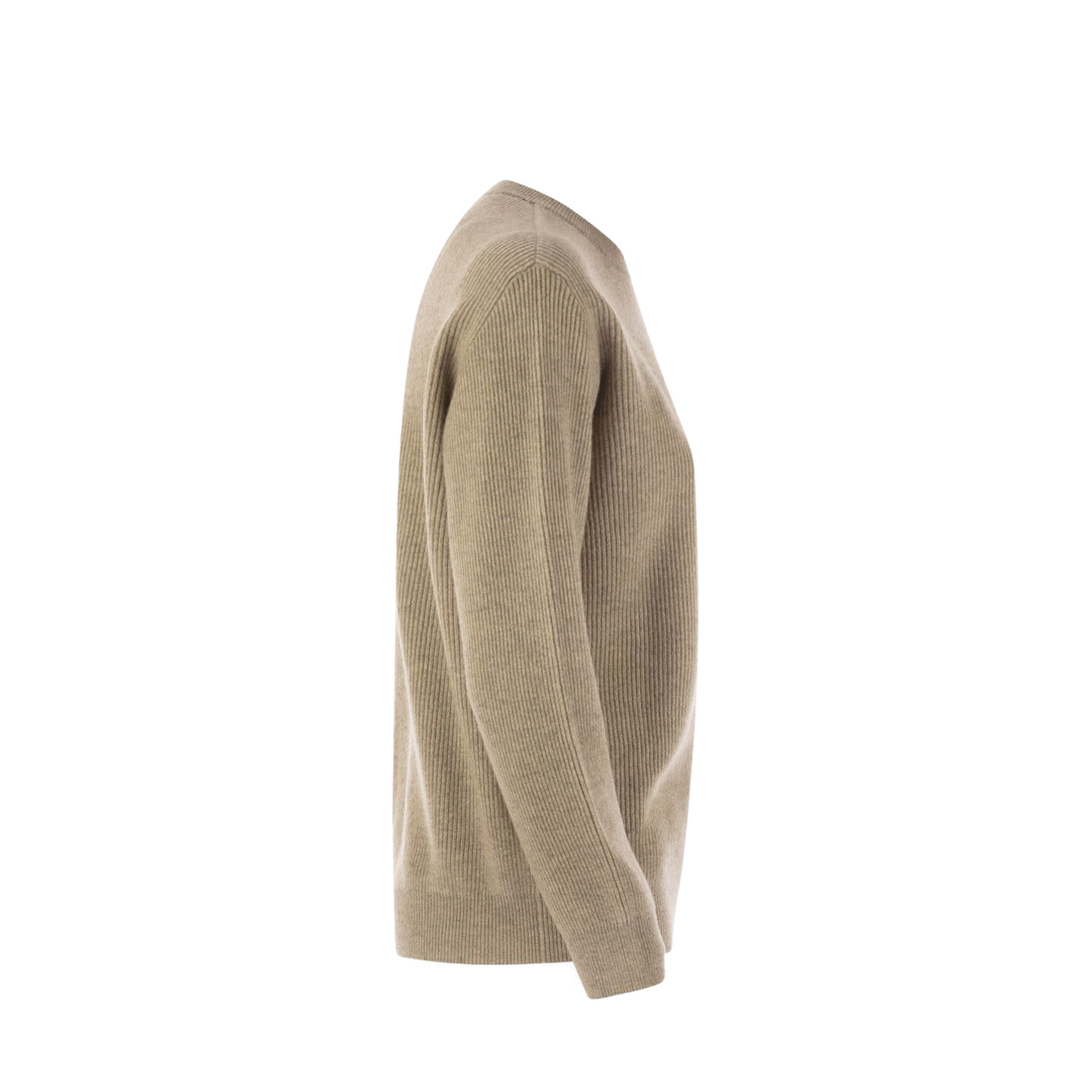 English Rib Cashmere Sweater with Monile